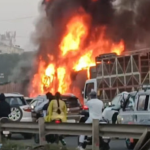 नवले ब्रिजवर भीषण अपघात; वाहनांच्या धडकेत आगीचा भडका; ७ जणांचा मृत्यू