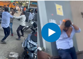 शिवसेनेच्या पदाधिकाऱ्यावर भररस्त्यात हल्ला; कल्याणमधील धक्कादायक घटना|Video Viral